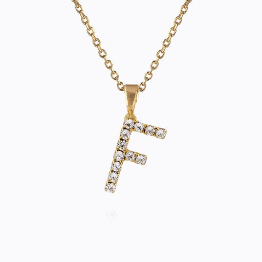 Mini Letter Necklace Gold Letter F