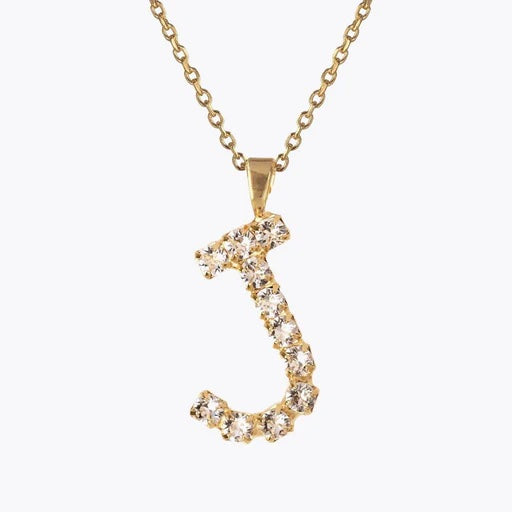 Mini Letter Necklace Gold Letter J