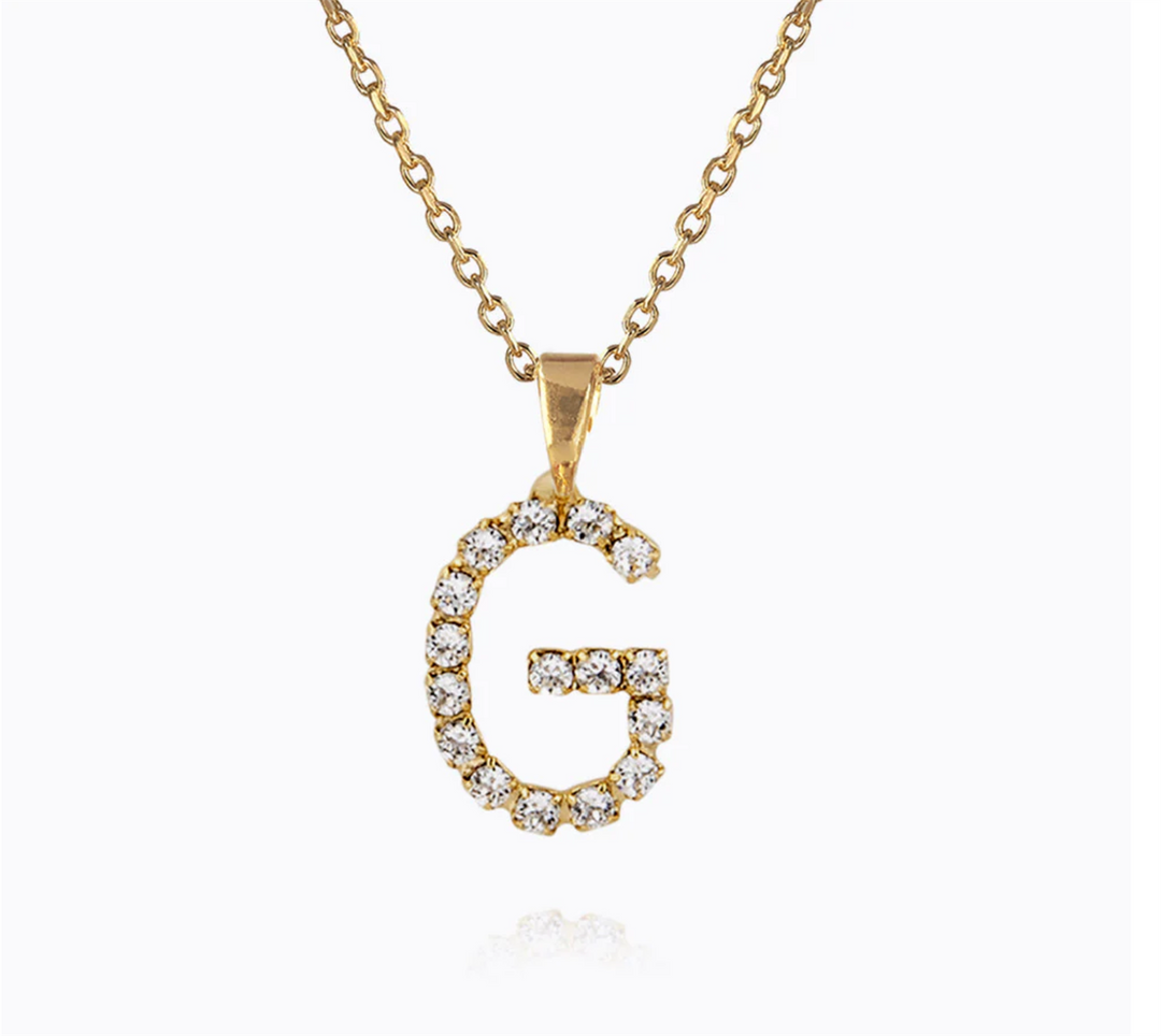 Mini Letter Necklace Gold Letter G