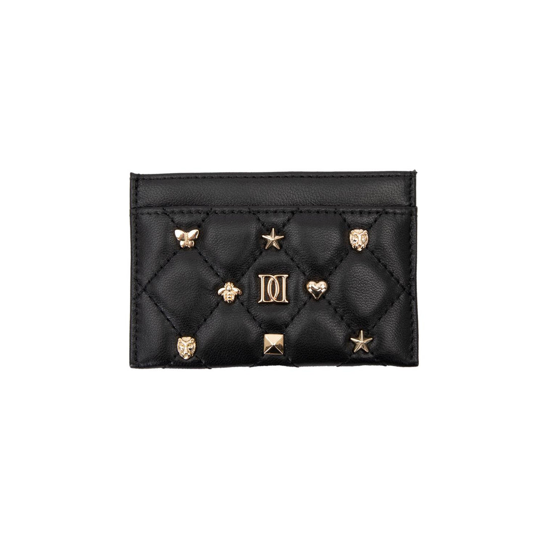 Leather Quilted Card Holder w/Sign Studs