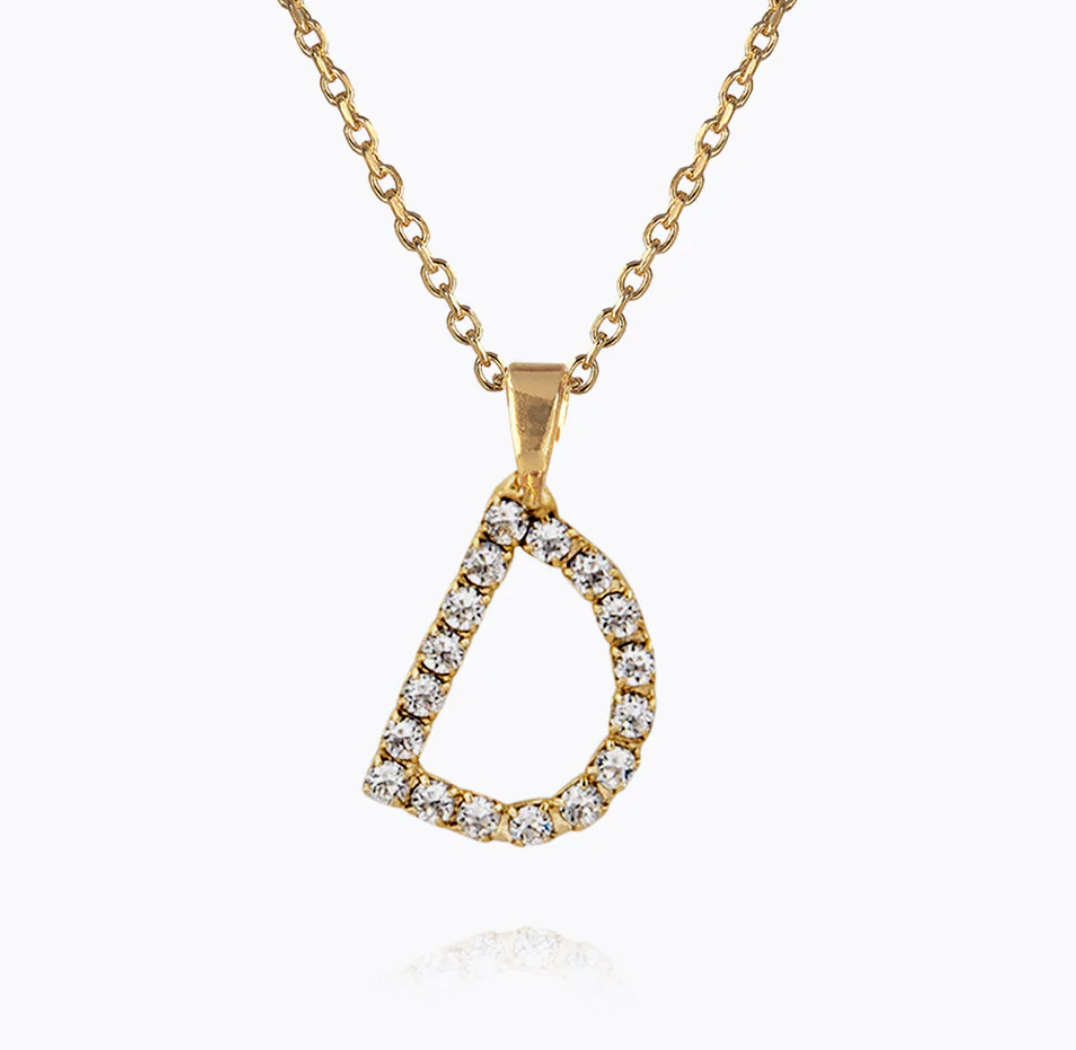 Mini Letter Necklace Gold Letter D