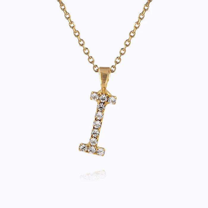 Mini Letter Necklace Gold Letter I