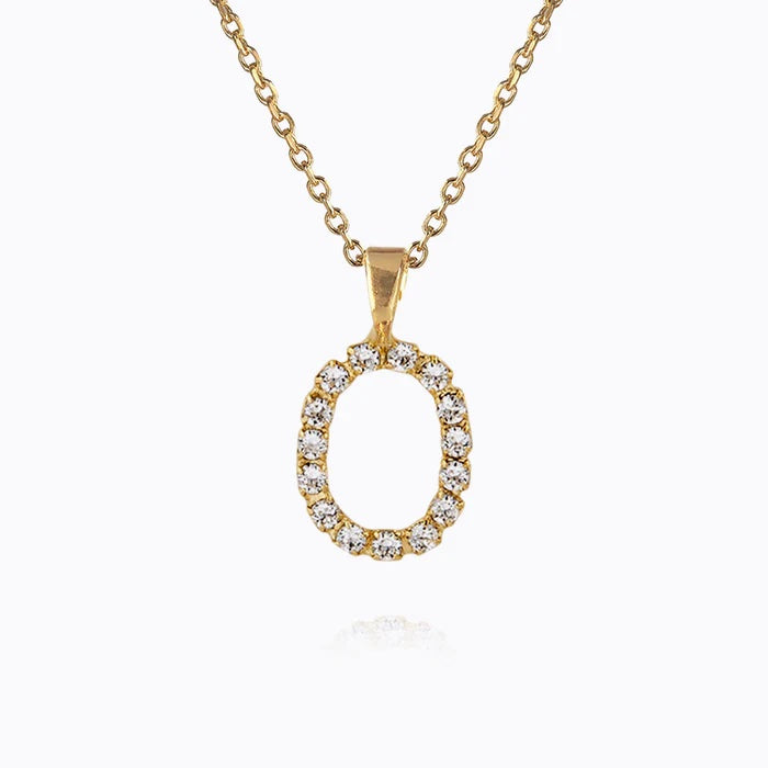 Mini Letter Necklace Gold Letter O
