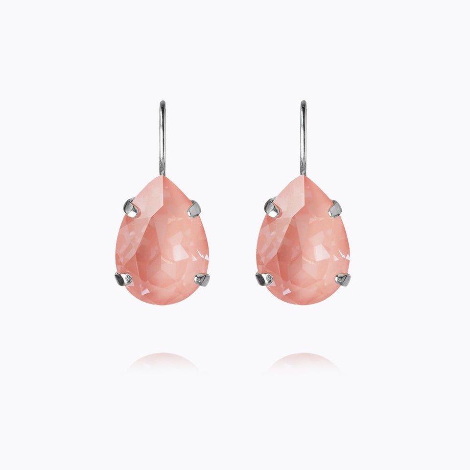 Mini Drop Clasp Earrings Rhodium