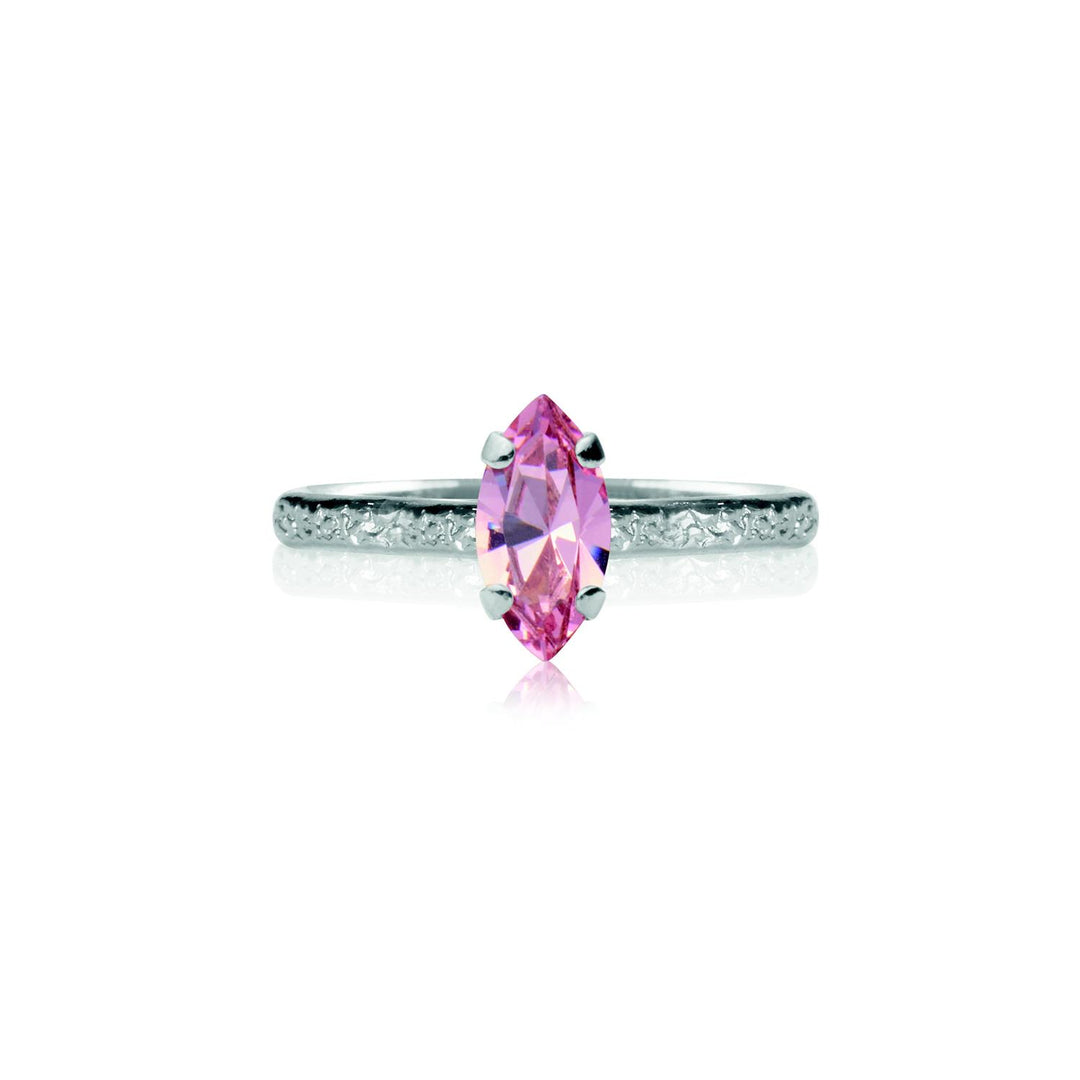 Petite Navette Ring Rhodium