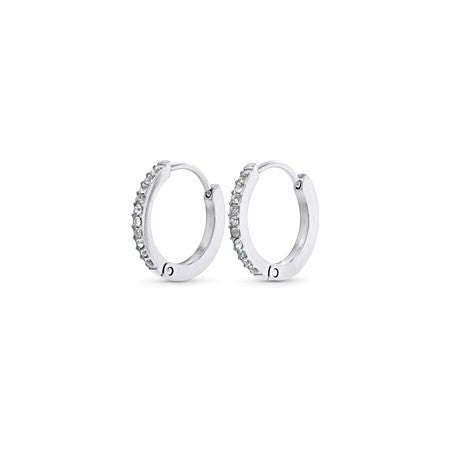 Nilea Crystal Hoop Earrings Stainless Steel