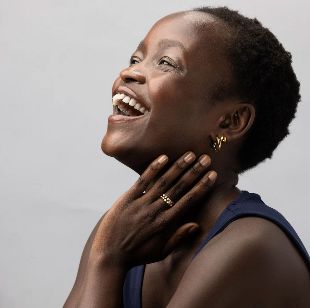 Lyn Gold and Silver Duo Hoop Earrings Stainless