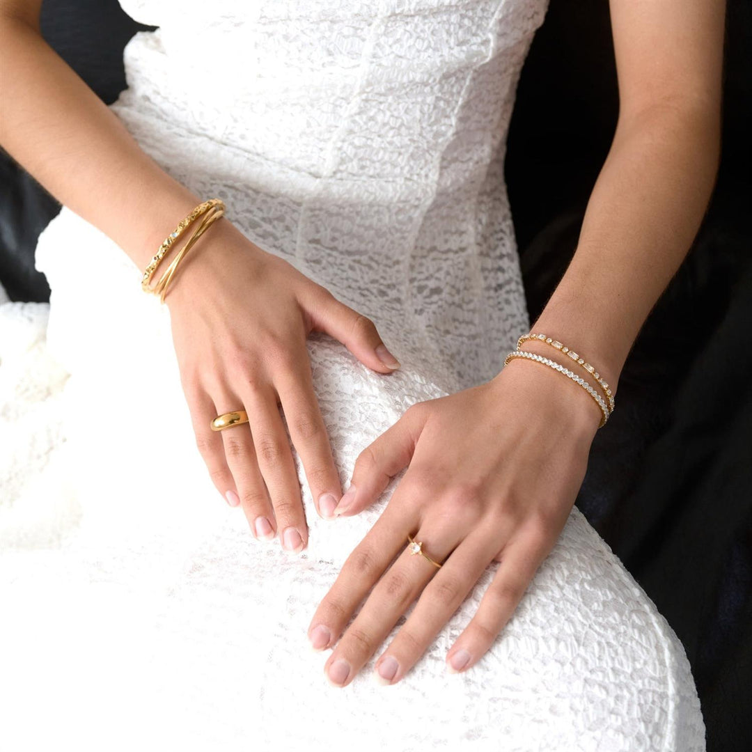 Serena - Crystal Tennis Bracelet - Gold