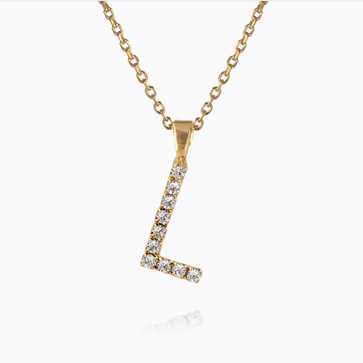 Mini Letter Necklace Gold Letter L