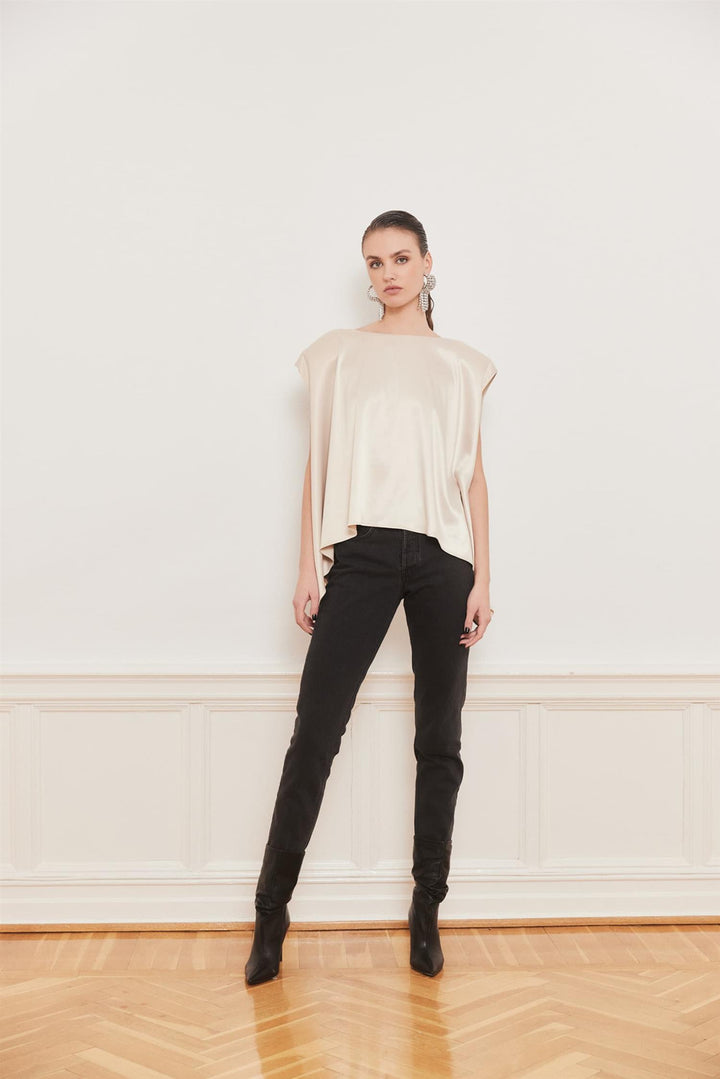 Poise Satin Cape Top
