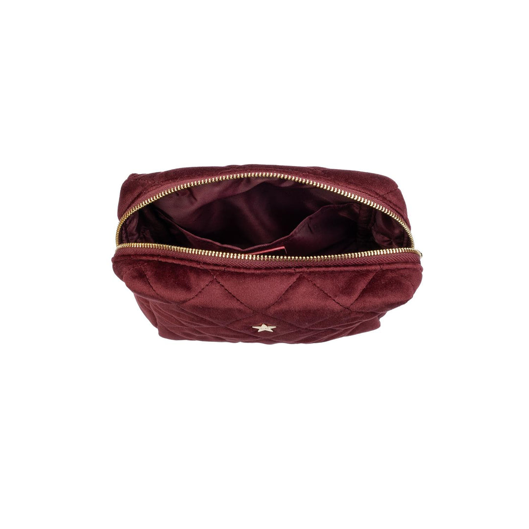 Velvet Square Quilted Make-Up Pouch Small
