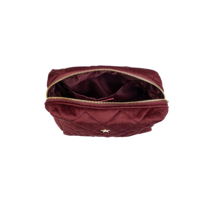 Velvet Square Quilted Make-Up Pouch Small