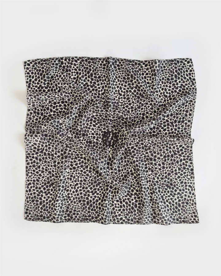 Wool Leo Scarf White, Grey & Black 65x65