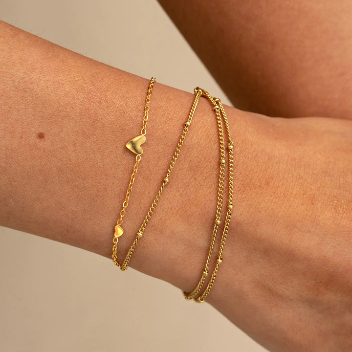 Sarah 3 Small Hearts Bracelet Stainless Steel