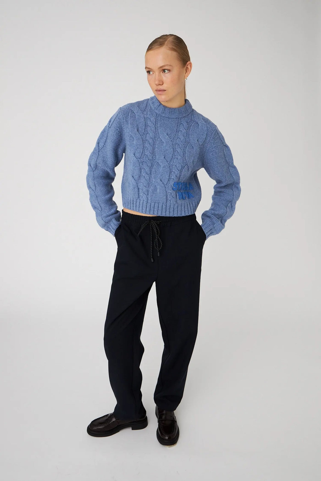 Back to School Cropped Cable Knit
