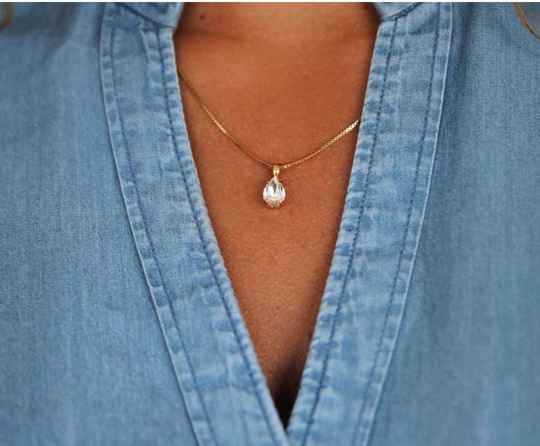 PETITE DROP NECKLACE GOLD