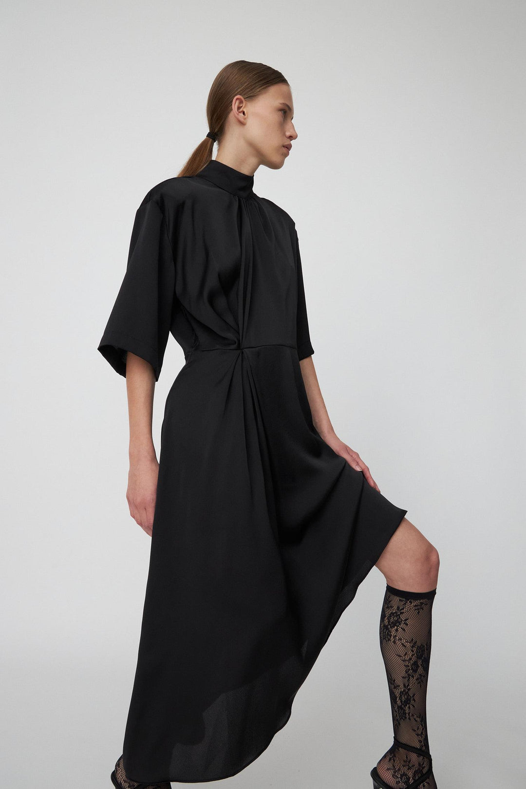 High Neck Drapy Dress