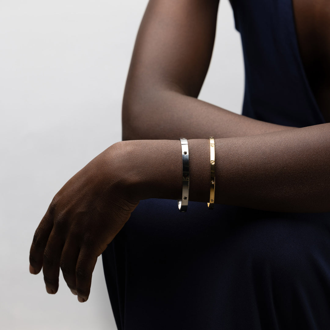 Fiona Crystal Bangle Bracelet Stainless Steel
