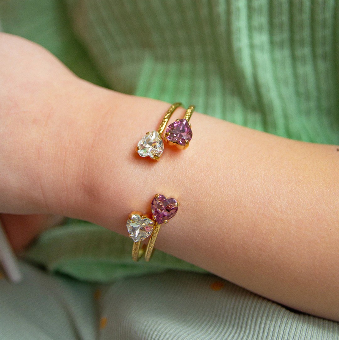 GIRLS HEART BRACELET GOLD