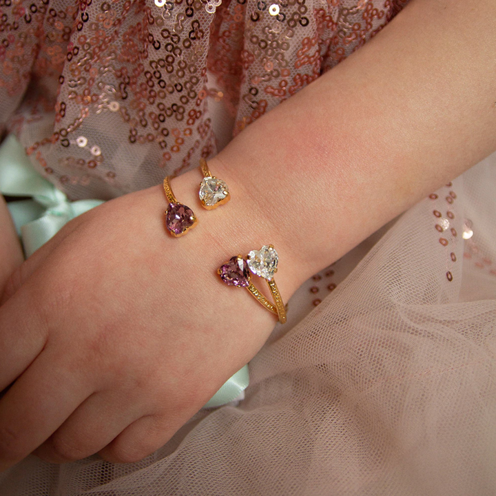 GIRLS HEART BRACELET GOLD