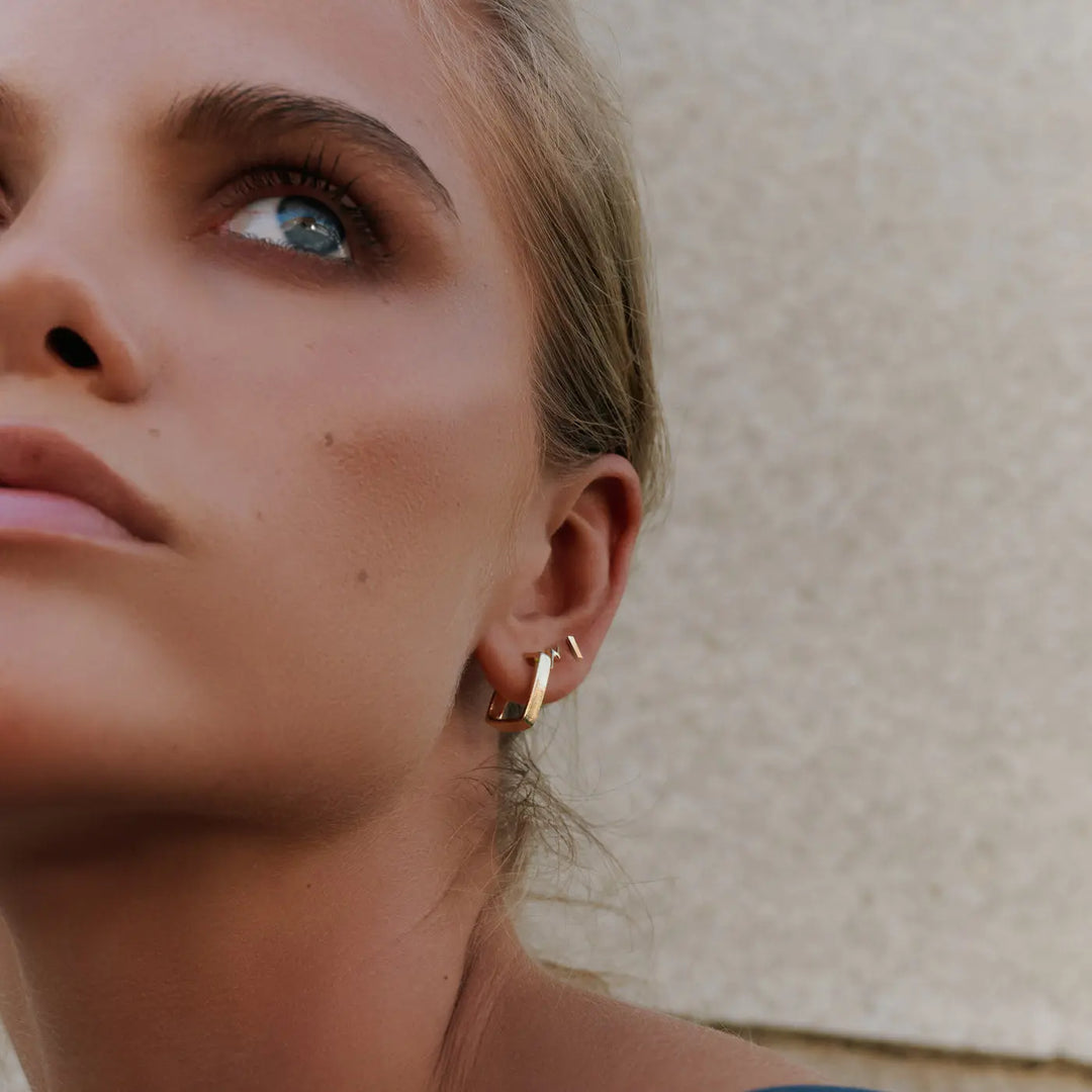 Max Square Hoop Stud Earrings