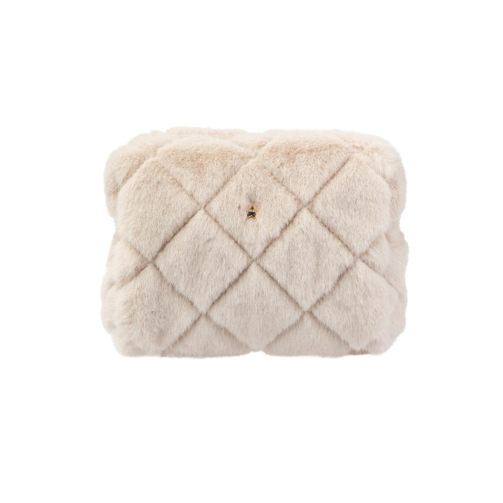 Faux Fur Quilted Make-Up Pouch Small