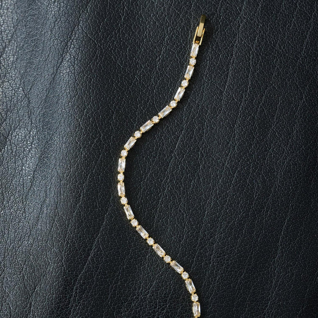 Serena - Crystal Tennis Bracelet - Gold