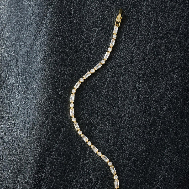 Serena - Crystal Tennis Bracelet - Gold