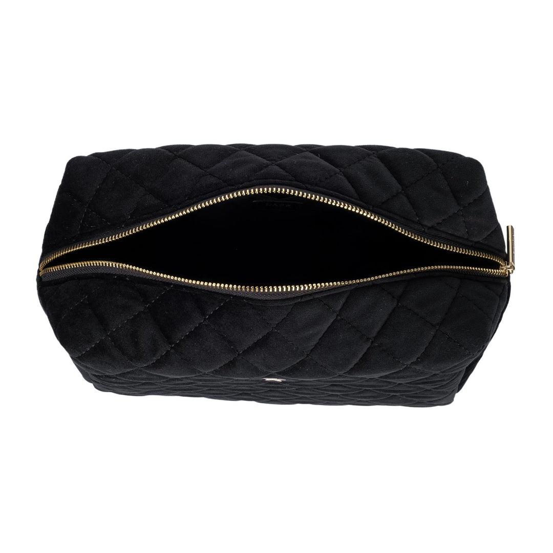 Velvet Square Quilted Make-Up Pouch Large