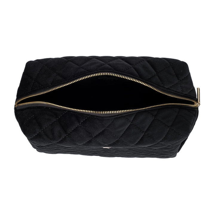 Velvet Square Quilted Make-Up Pouch Large