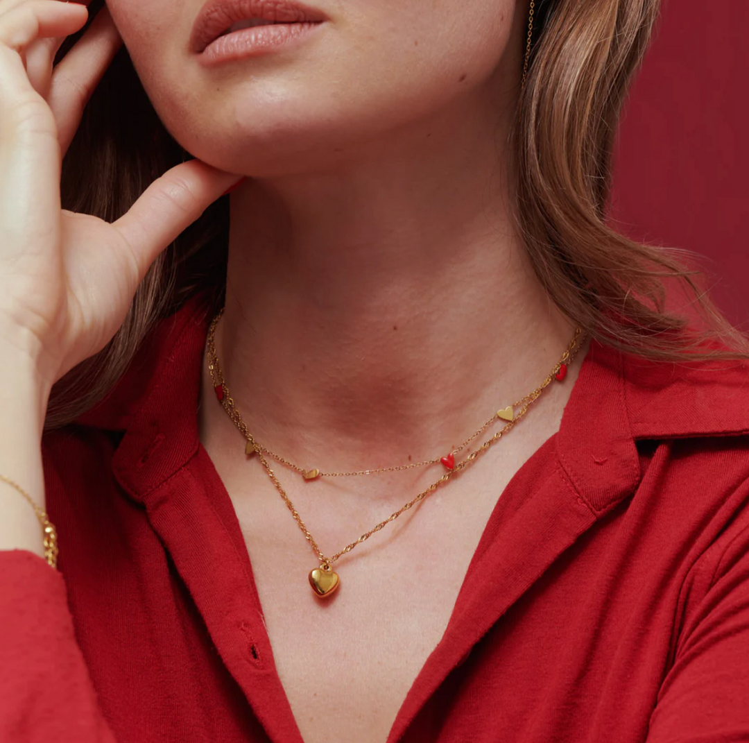 Julie Classic Heart Dangling Necklace Stainless