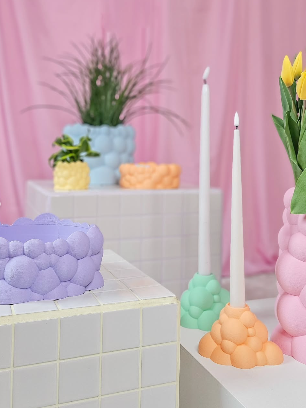 Bubble Planter Fuzzy Pastel XL