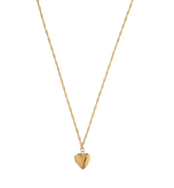 Vera - Heart Locket Necklace Stainless Steel - Gold