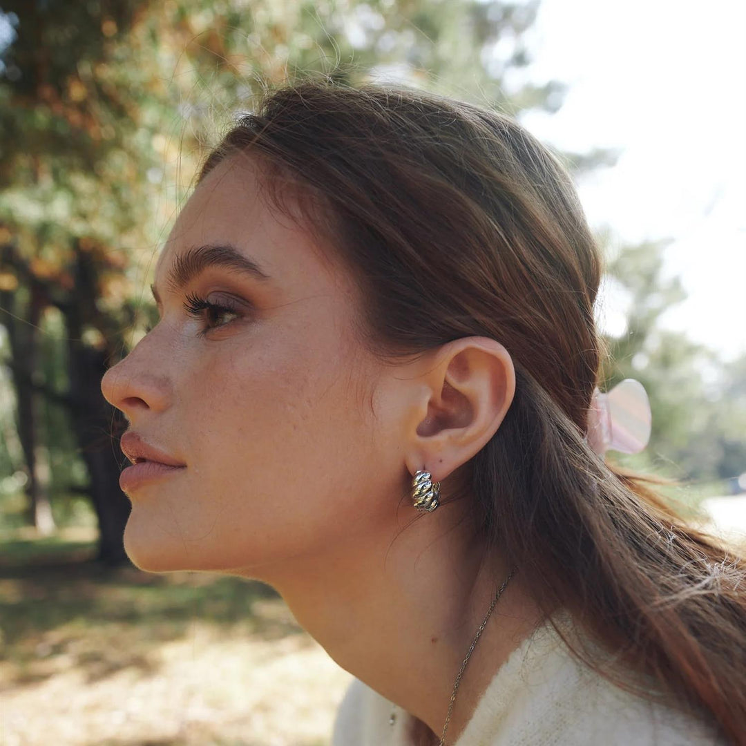 Naia Croissant Hoop Earrings Stainless Steel