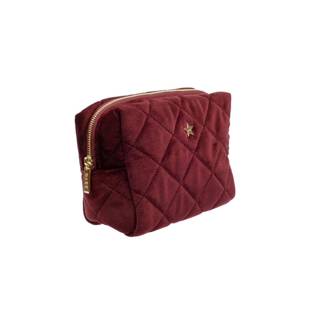 Velvet Square Quilted Make-Up Pouch Small