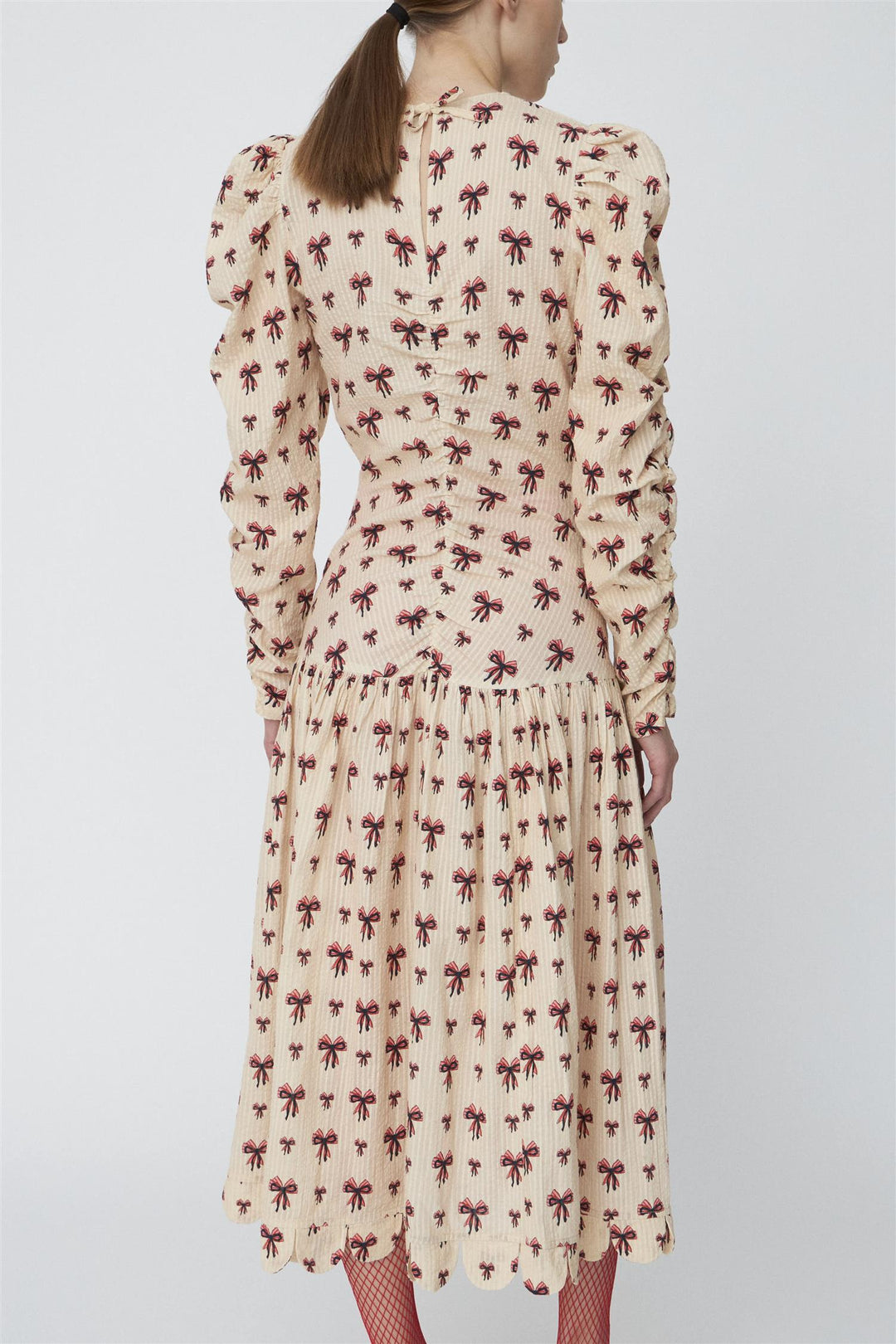 Midi Dress with allover Bow Print