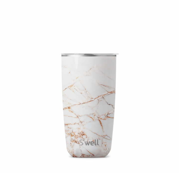 Calacatta Gold Tumbler With Lid 18oz