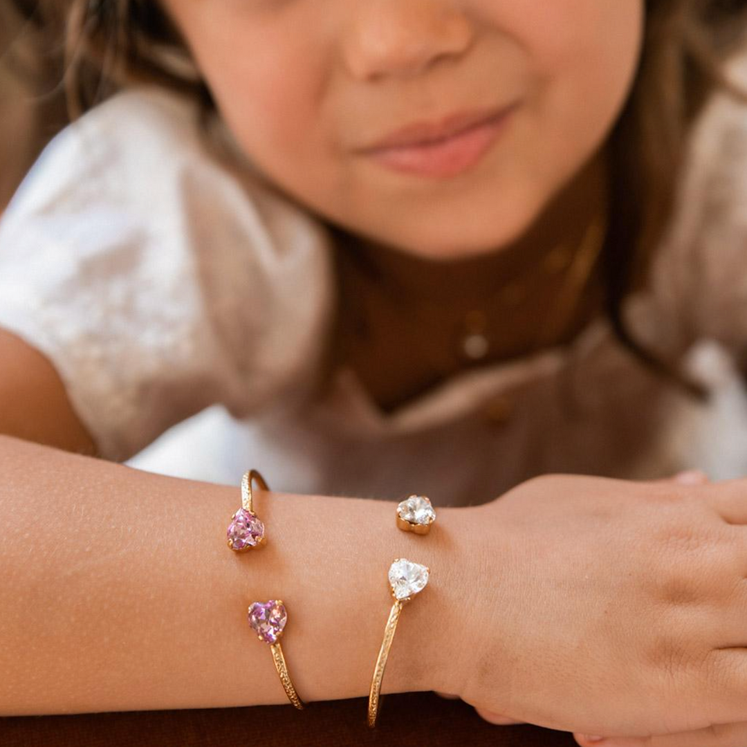 GIRLS HEART BRACELET GOLD