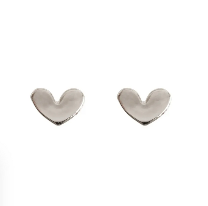 Petite Heart Stud Earring - Silver
