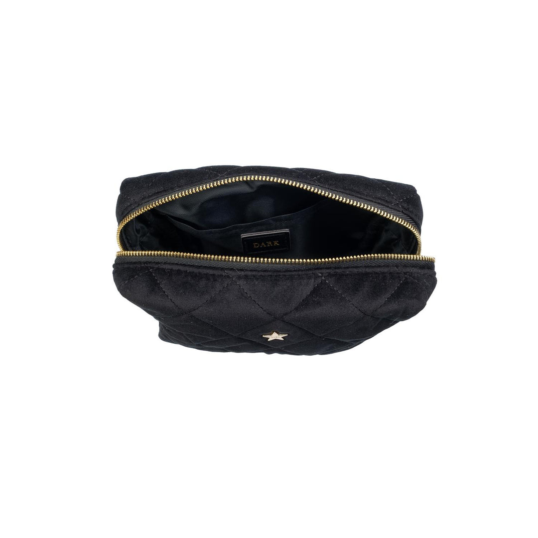 Velvet Square Quilted Make-Up Pouch Small