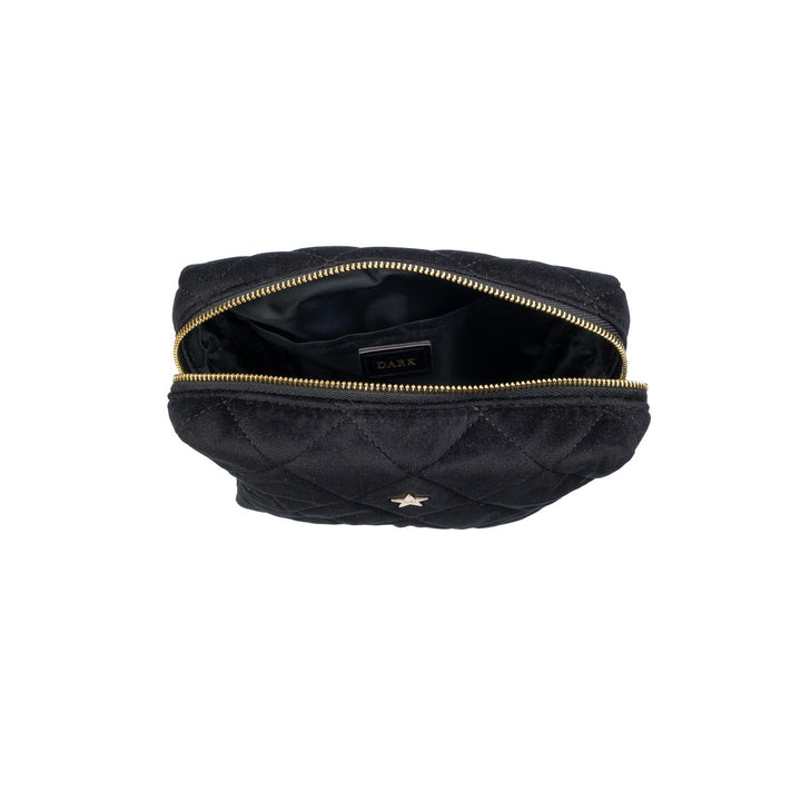 Velvet Square Quilted Make-Up Pouch Small