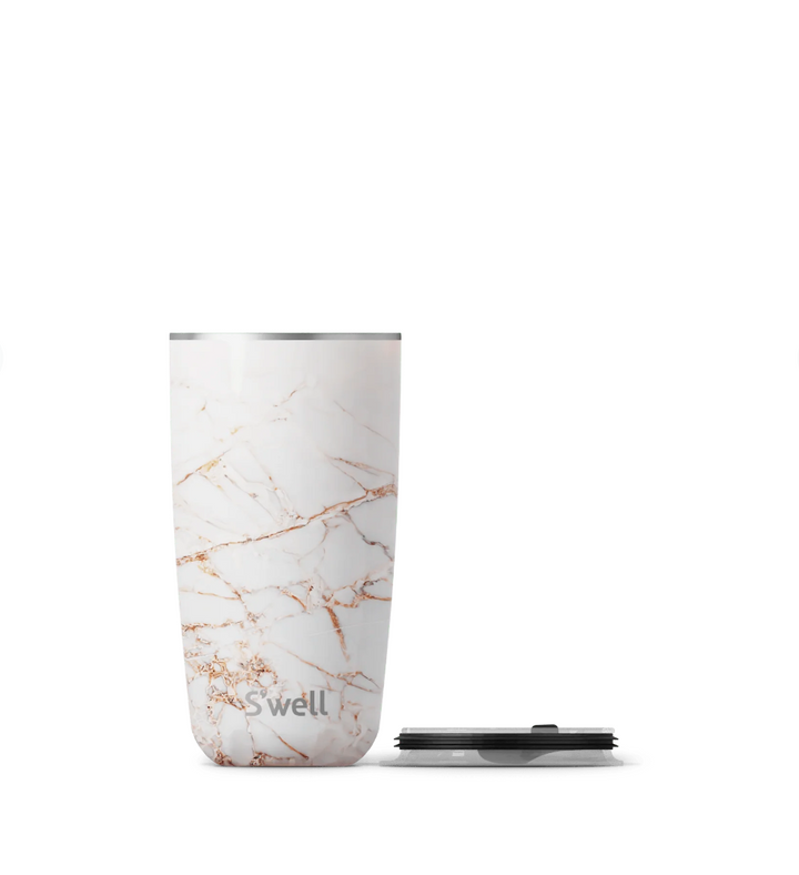 Calacatta Gold Tumbler With Lid 18oz
