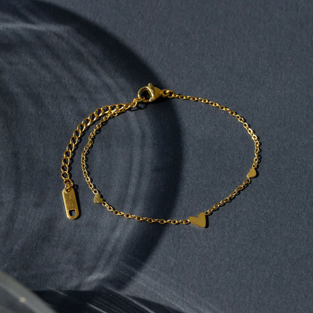 Sarah 3 Small Hearts Bracelet Stainless Steel