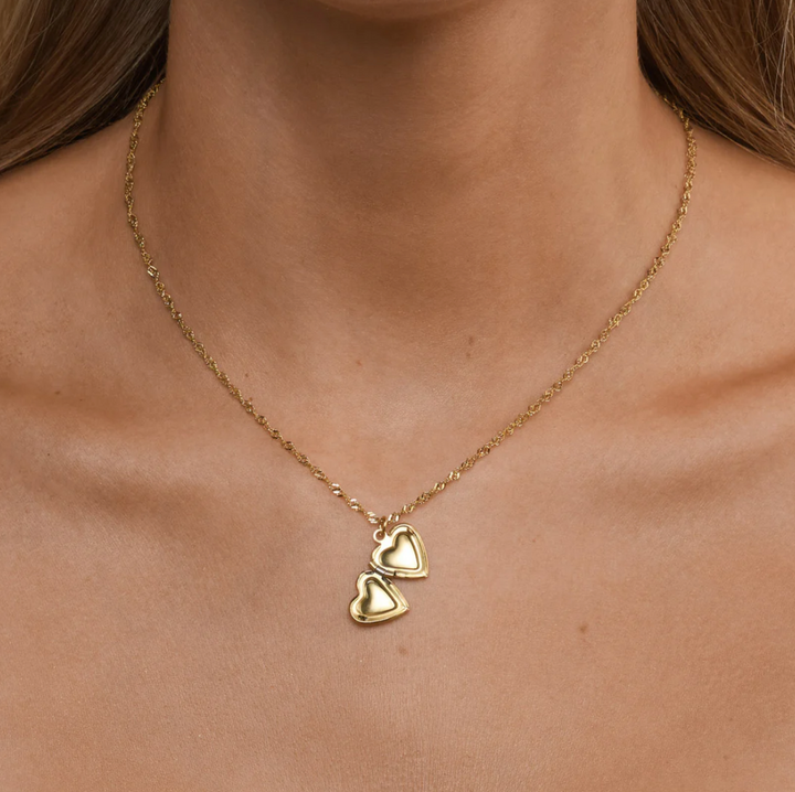 Vera - Heart Locket Necklace Stainless Steel - Gold