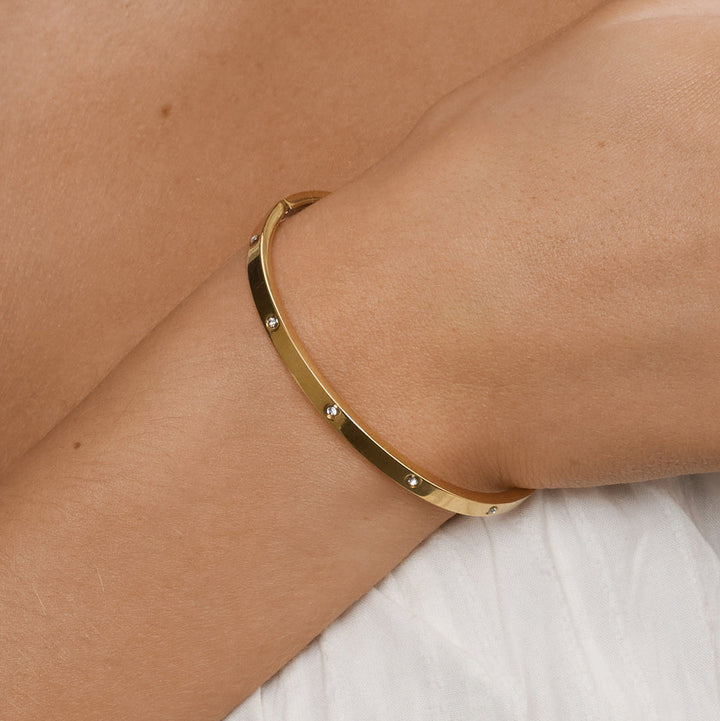 Fiona Crystal Bangle Bracelet Stainless Steel