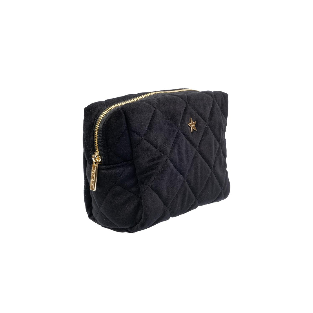Velvet Square Quilted Make-Up Pouch Small