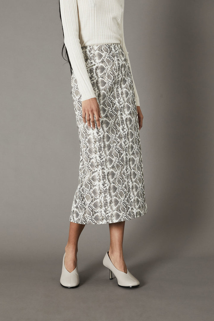 SNAKE PU SKIRT