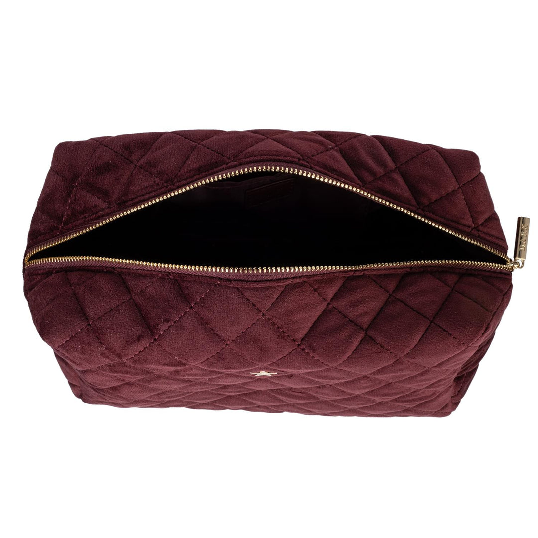 Velvet Square Quilted Make-Up Pouch Large