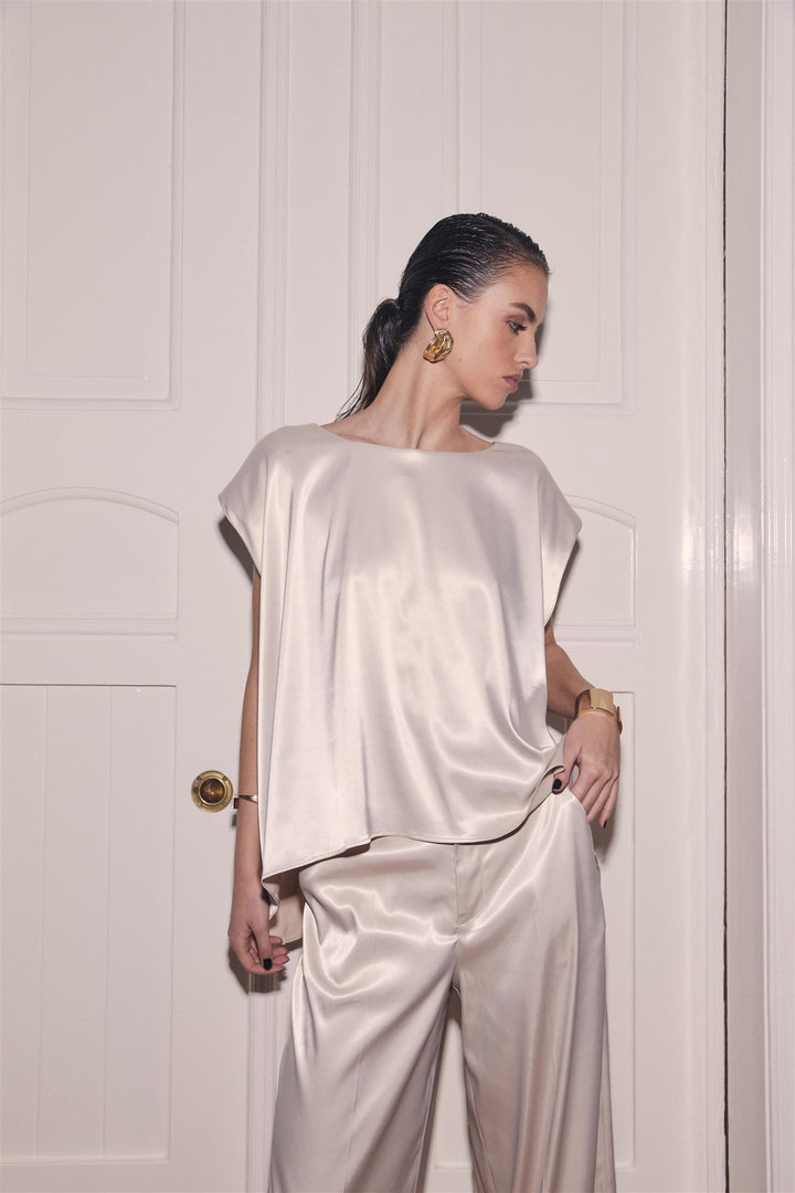 Poise Satin Cape Top