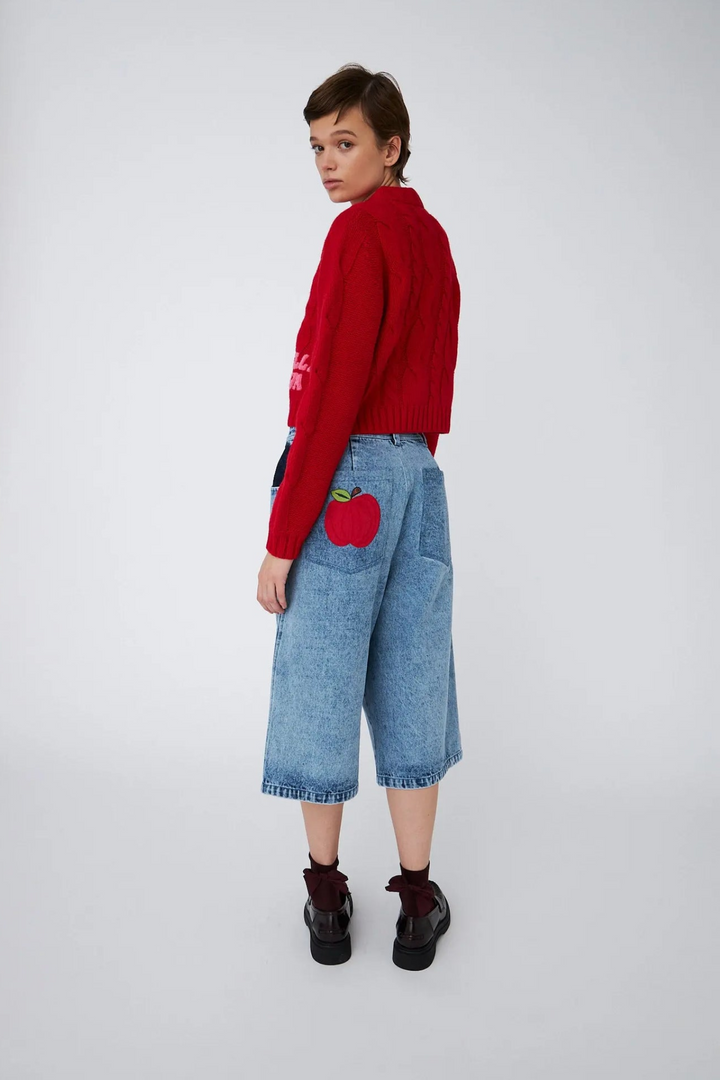 Back to School Cropped Cable Knit